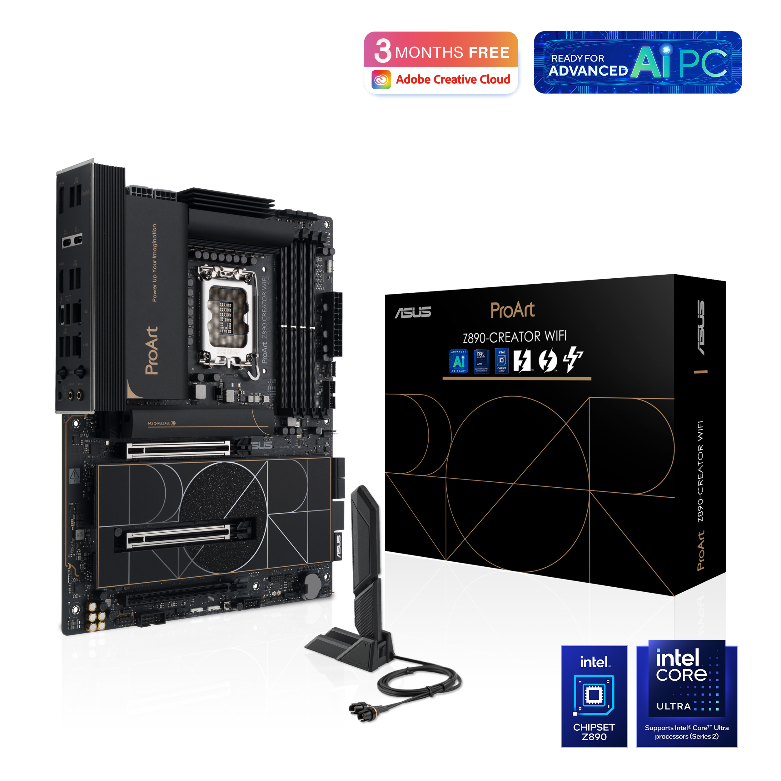 A large marketing image providing additional information about the product ASUS ProArt Z890 Creator WiFi LGA1851 ATX Desktop Motherboard - Additional alt info not provided